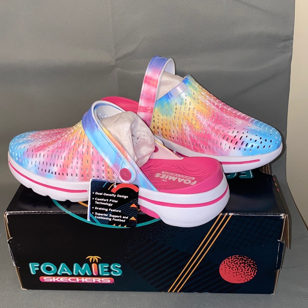 Skechers FOAMIES Ultra Go Tie Dye Pastels Boogie Down Size 7.5 New with Box